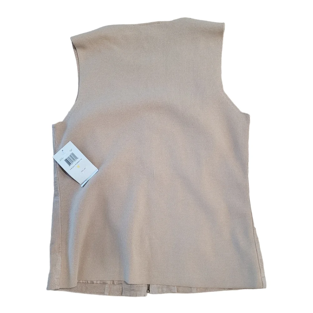 NWT JH Collectibles Tan‎ Suede Vintage Romantics Embroidered Vest Women's M